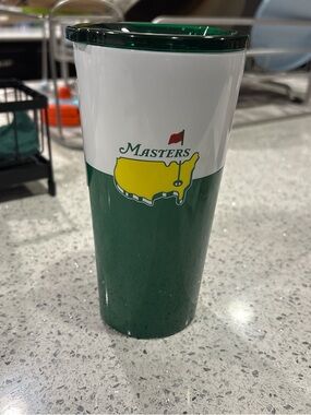 2026 Masters Green White and Yellow Golf Logo Travel Cup